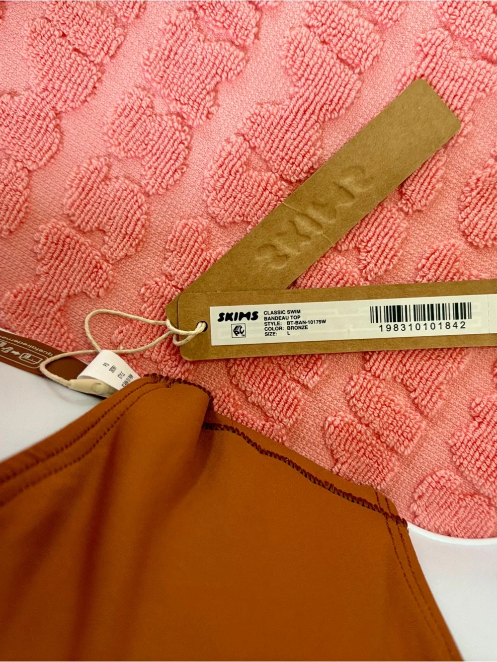 🤎 SKIMS Classic Swim Bandeau Top | Bronze | L | NWT 🏷️